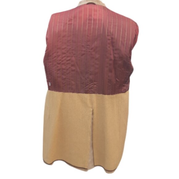 Long Beige Suede Coat SZ 46 Men's Fully Lined - Picture 6 of 8